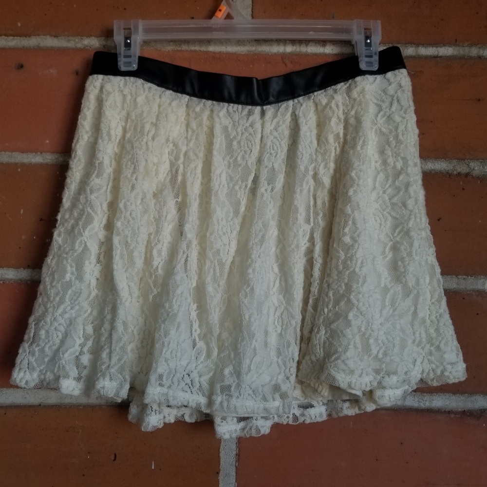 Leather & Lace Mini Skirt